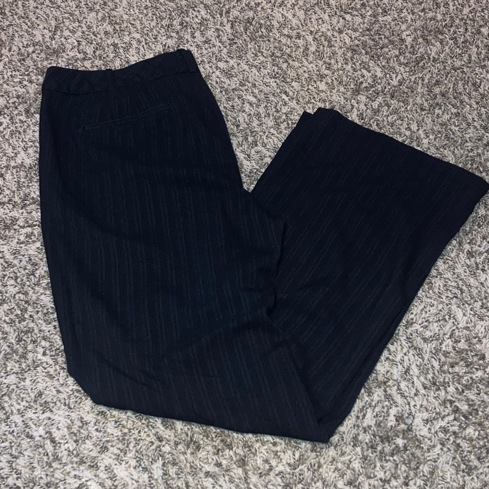 Worthington Women's Black Pinstripe Curvy Fit Trousers